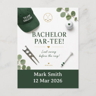 Golf Bachelor Party Invitation Postcard