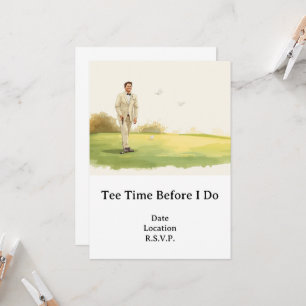 Golf bachelor Party invitation save date golfer