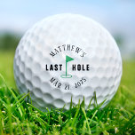 Golf Bachelor Party Last Hole Golf Balls<br><div class="desc">These custom golf balls feature the playful phrase "Last Hole" along with a golfer image, making them a fun and memorable addition to a golf-themed bachelor party. Personalize them with the groom's name and date for a unique keepsake. Ideal for the groom and his friends, these golf balls add a...</div>