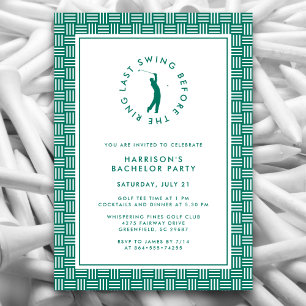 Golf Bachelor Party Last Swing Before the Ring  Invitation