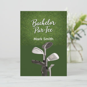 Golf Bachelor Party on Green Invitation