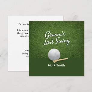 Golf Bachelor Party on Green Invitation