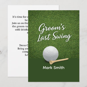 Golf Bachelor Party on Green Invitation