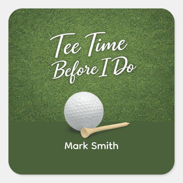 Golf Bachelor Party on Green  Square Sticker (Front)