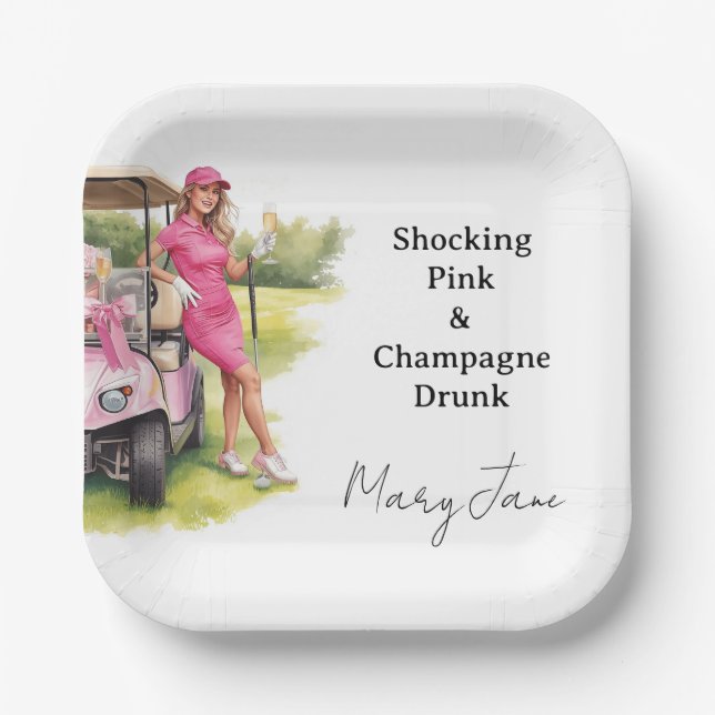 Golf Bachelorette Par-Tee party  Paper Plate (Front)