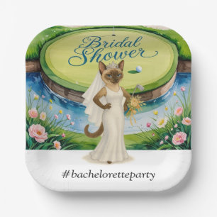 Golf BACHELORETTE party for Cat Lovers Paper Plate