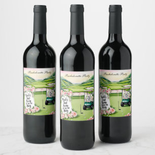 Golf Bachelorette Party for Golfer Wine Label