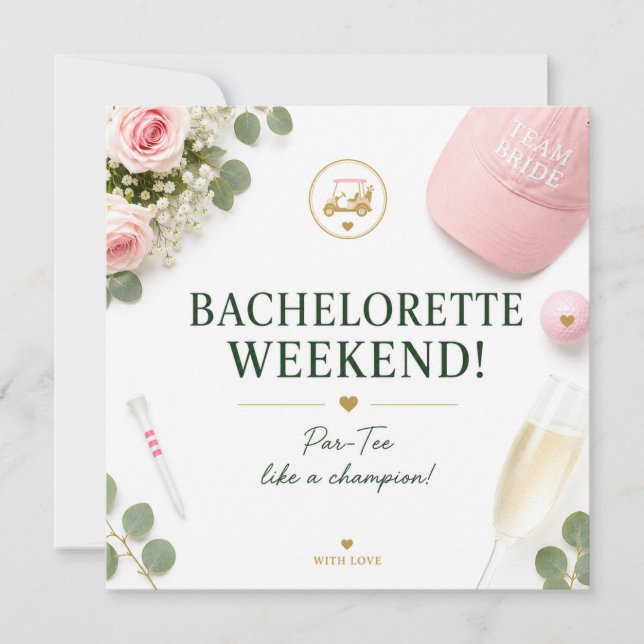Golf Bachelorette Party  Invitation (Front)