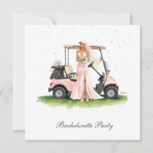 Golf Bachelorette Party on golf course Invitation