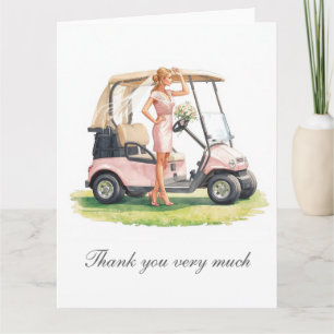 Golf Bachelorette Party on golf course Thank You Card