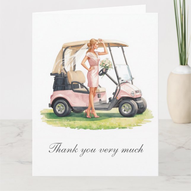 Golf Bachelorette Party on golf course Thank You Card (Front)