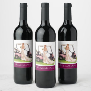 Golf Bachelorette Party on golf course Wine Label