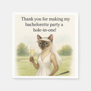 Golf Bachelorette Thank You Cat Lovers Napkin