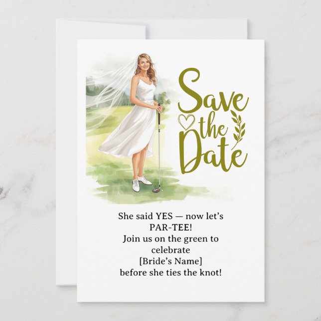 Golf Bachelorette Woman Golfer Is Golfing  Invitation (Front)