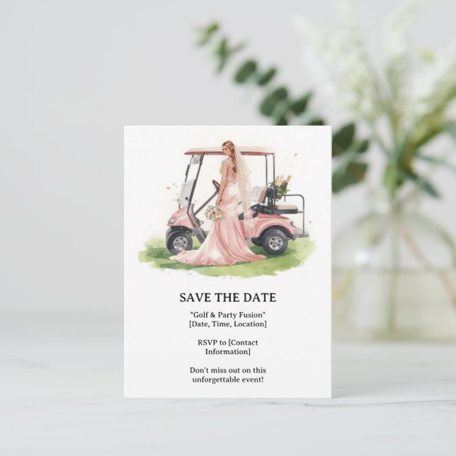 Golf  Bachelorette woman golfer is golfing  Postcard (Standing Front)