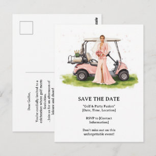 Golf  Bachelorette woman golfer is golfing  Postcard