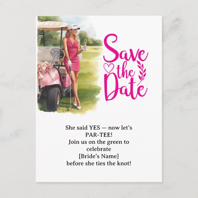 Golf Bachelorette Woman Golfer Is Golfing Postcard (Front)