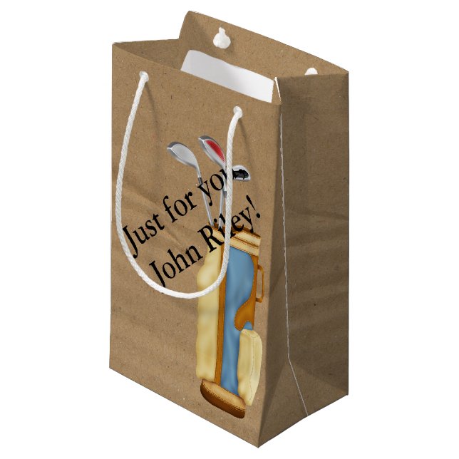 Golf Bag and clubs on Cardboard (Front Angled)