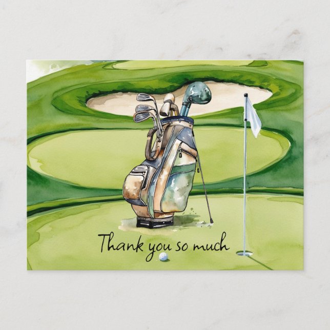 Golf Bag carte de remerciements terrain de golf aq (Devant)