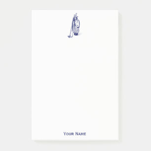 Golf Bag Golf Clubs Blue Post-it Notes