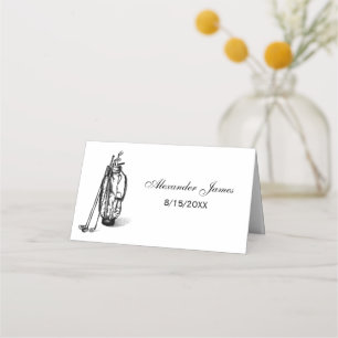 Golf Bag Golf Clubs Escort Card Place Card Black