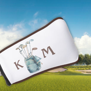 Golf Bag Monogram Personalize Modern Casual Putter Head Cover