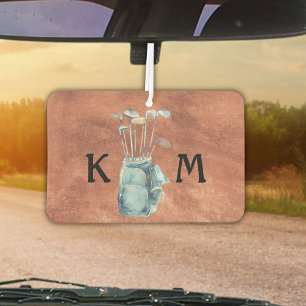 Golf Bag Monogram Personalized Modern Golfer Air Freshener