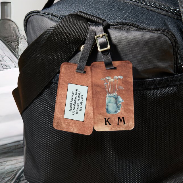 Golf Bag Monogram Personalized Unique Style  Luggage Tag (Creator Uploaded)