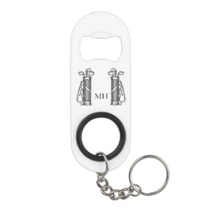 Golf Bags Vintage Golfing Sport Golfer Personalize Keychain Bottle Opener