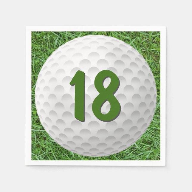Golf Ball 18th Birthday Napkins (Front)