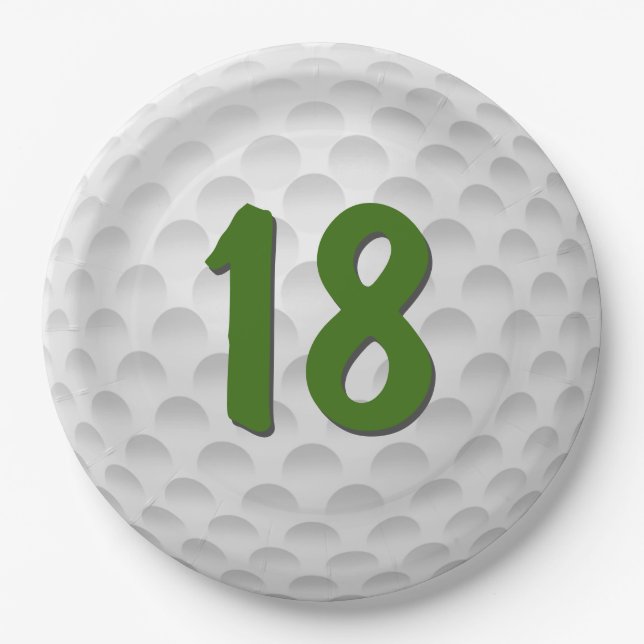 Golf Ball 18th Birthday  Paper Plate (Front)