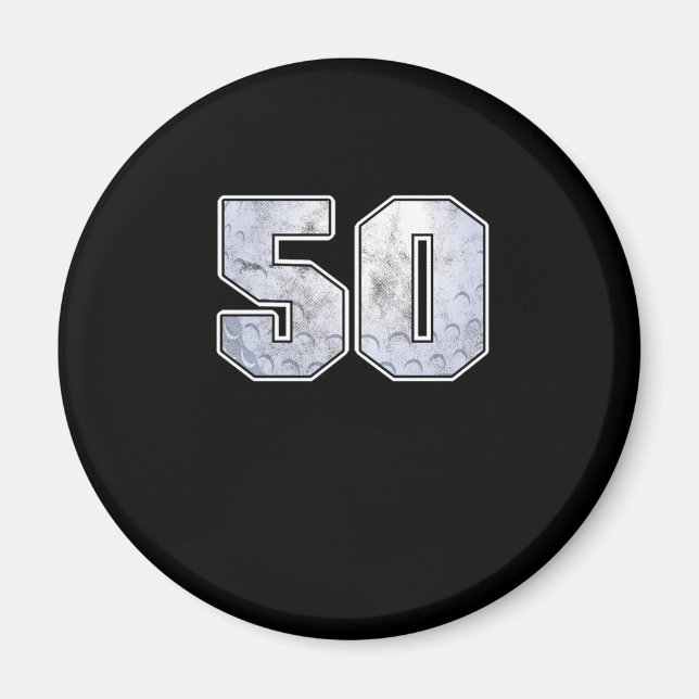 Golf Ball 50 th Birthday Celebration Sport Gift Magnet (Front)