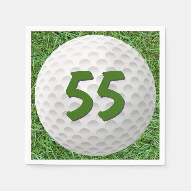 Golf Ball 55th Birthday Napkins (Front)
