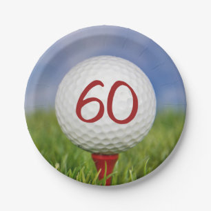 Golf ball 60th birthday paper plate