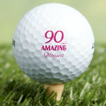 Golf ball 90 years custom golf ball 90th birthday<br><div class="desc">Golf ball 90 years custom golf ball 90th birthday. Celebrate your grandma's remarkable 90th birthday with this personalized '90 and Amazing' golf ball. Perfect for the golf-loving grandmother, this custom golf balls add a personal touch to her game, celebrating eight decades of wonderful memories. It's a unique and thoughtful gift...</div>