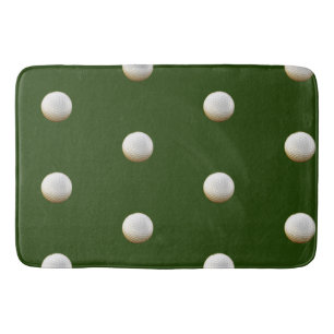 Golf ball all over on green for golfer bath mat