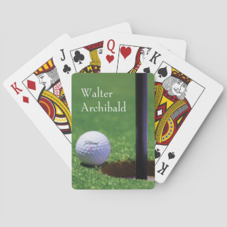 Golf Ball almost hole-in-one Personalize Playing Cards
