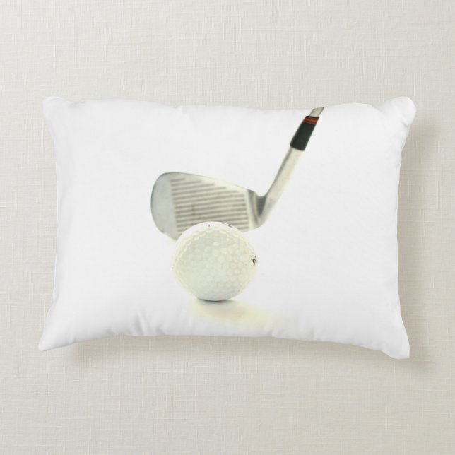 Golf Ball and Club Decorative Pillow (Back)