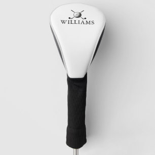 Golf Ball And Clubs Custom Name Head Cover