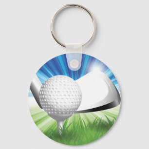 Golf Ball and Tee Keychain