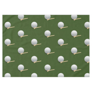 Golf ball and tee on green grass  tablecloth