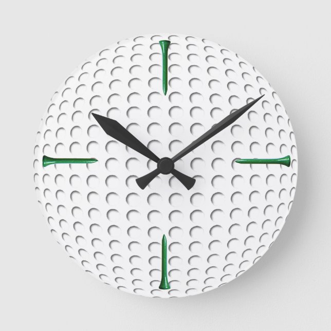Golf ball and tee round clock (Front)