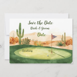 Golf ball and tee with love save the date invitation