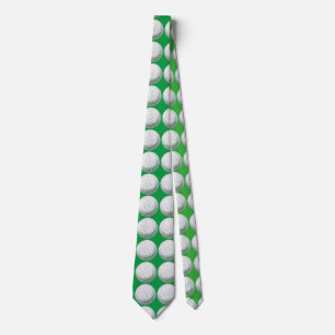 Golf Ball Art Pattern Green Tie