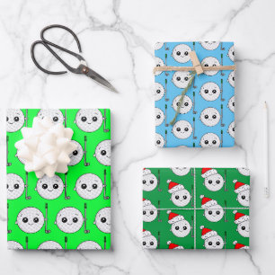 Golf Ball Birthday and Christmas Wrapping Paper Sheet