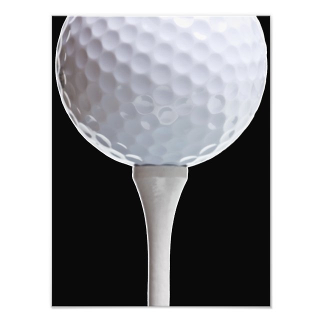 Golf Ball Black Background Golfing Sports Template Photo Print (Front)