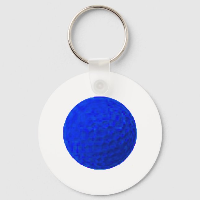 Golf Ball Blue The MUSEUM Zazzle Gifts Keychain (Front)