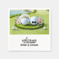 Golf ball Bride & Groom Welcome to our Wedding