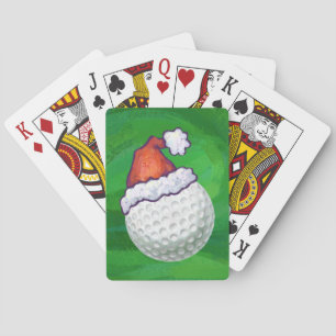 Golf Ball Christmas Hats Playing Cards