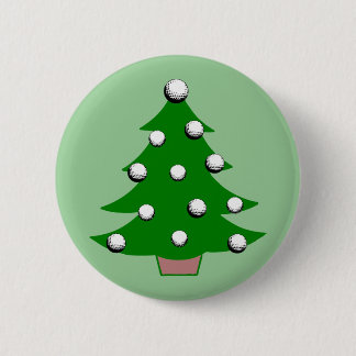 Golf Ball Christmas Tree 2 Inch Round Button